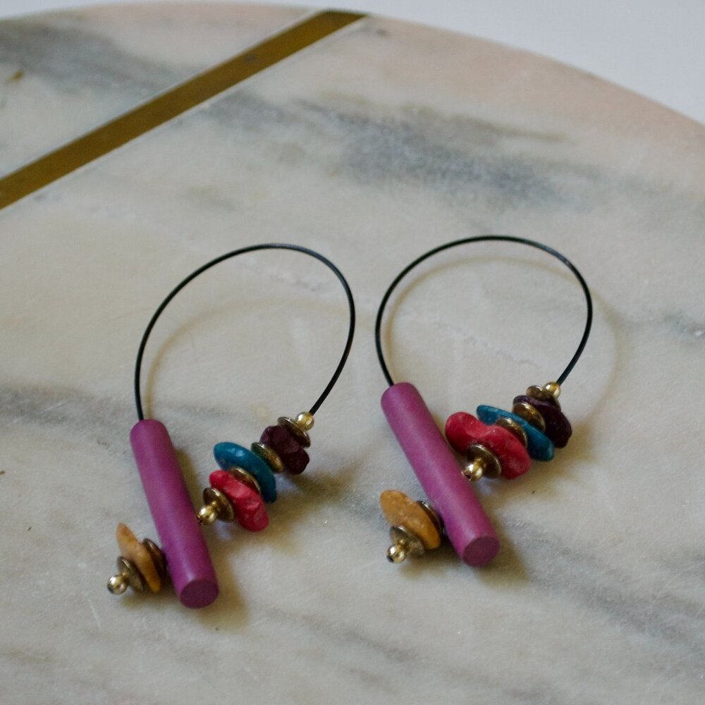 Vintage 80s Art earrings